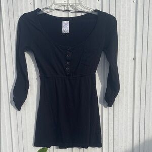 Zara Black Long Sleeve Buttoned Top